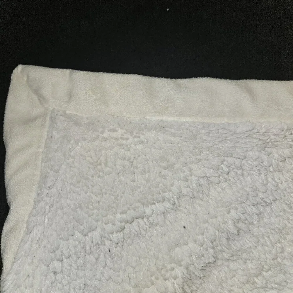 Wendy Bellissimo White Tan Elephant Fleece Baby Blanket Blue Stars READ AS IS